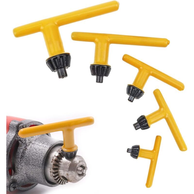 5 Pièces Clé De Mandrin De Remplacement, Clé De Mandrin À Enveloppe En Caoutchouc, 6 Mm 10 Mm 13 Mm 16 Mm 20 Mm, Pour Perceuses À Percussion Outil De Serrage De Perceuse, Forets Électriques