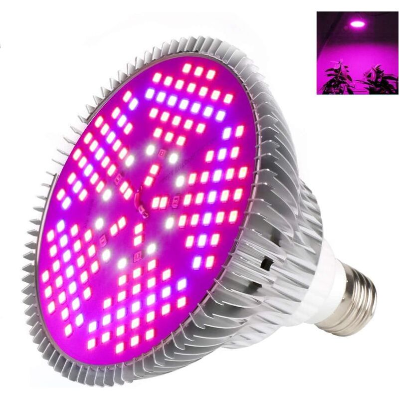 Sjlerst Lampe De Plante Lampe De Croissance Lampe E27 24w 200 Leds Led Grow Light De Croissance Plein Spectrum,des Fleurs Et Des Légumes Intérieur/serre/jardin [1 Pack]
