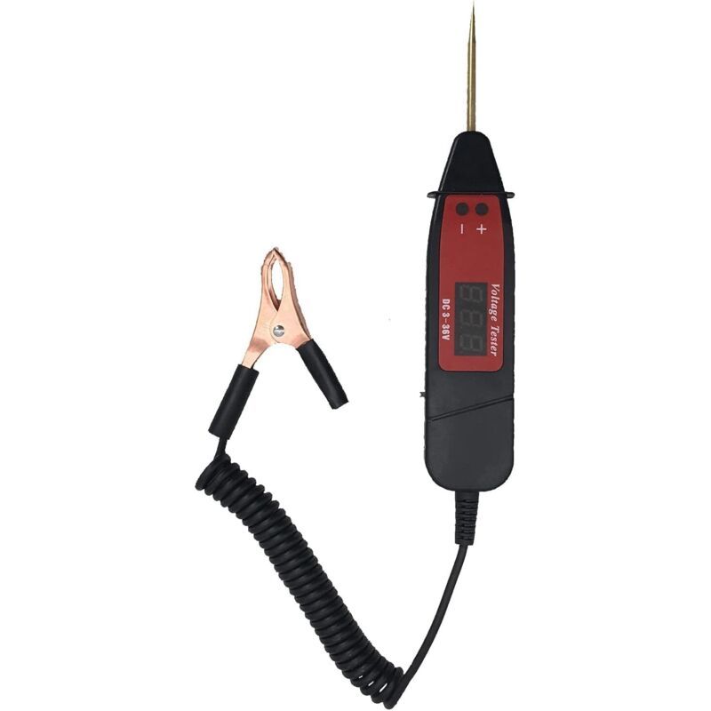 3-36v Stylo Testeur De Circuit De Automobile, Lampe Voiture De Test, Testeur De Tension Véhicule, Déterminer Le Positif Et Le Négatif De La Batterie, Testeur Electrique Auto, Pince Crocodile