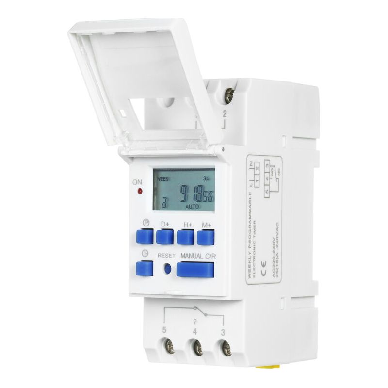 Sjlerst Minuterie Programmable Numérique De 7 Jours, Écran Lcd, Batterie Rechargeable Intégrée Pour Lampadaires, Appareils Ménagers (220v)