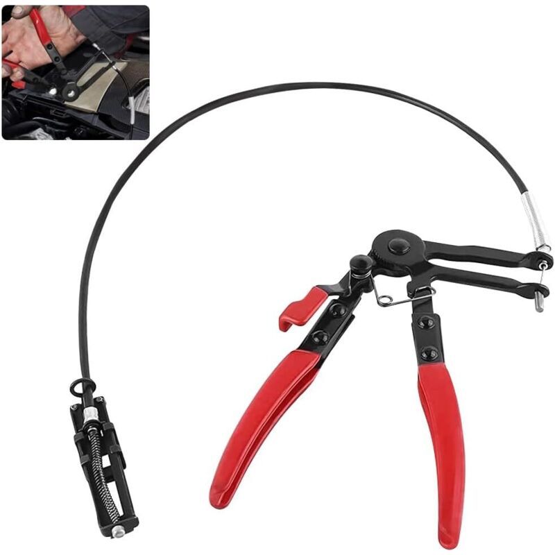 Pince A Collier Durite 620mm Fil Flexible Longue Portée Pince De Serrage Flexible Pour Tuyau De Voiture Pince Collier Autoserrant Pince A Collier De Serrage Pour Tuyau Réparation De Voiture
