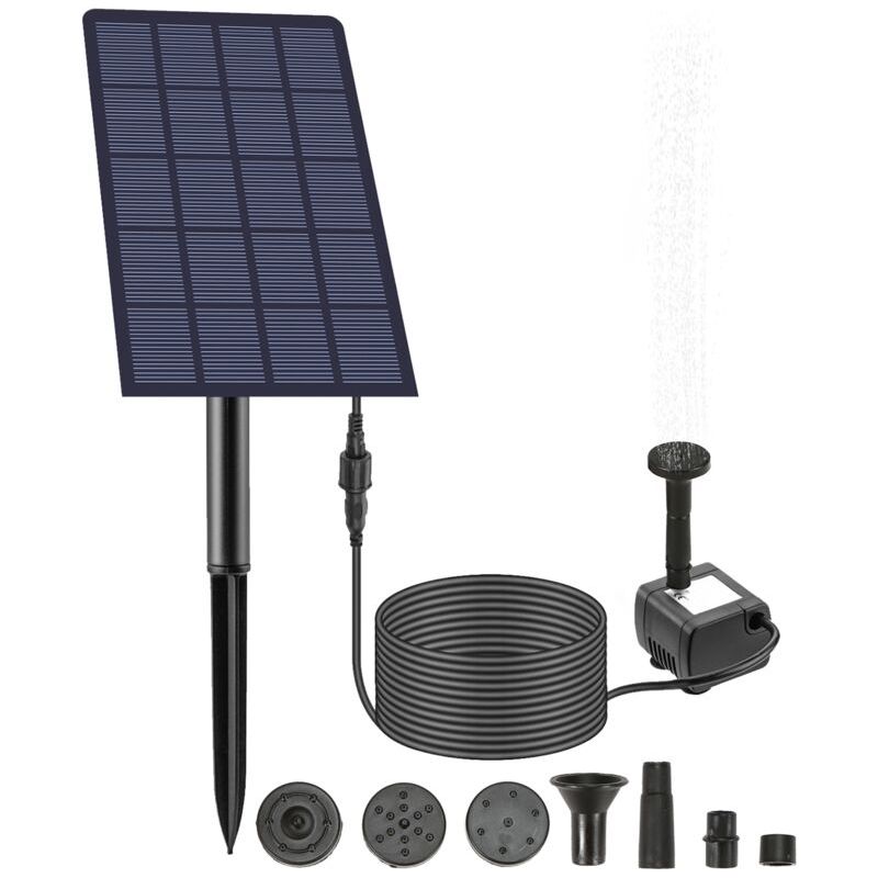 Sjlerst Pompe De Fontaine Solaire, Fontaine Solaire Pour L'Extérieur, Fontaine De Jardin, Pompe À Eau Pour Bain D'Oiseaux, Fontaine À Énergie Solaire, Fontaine Solaire 2,5 W 160l/h Pour Étangs, Jardin