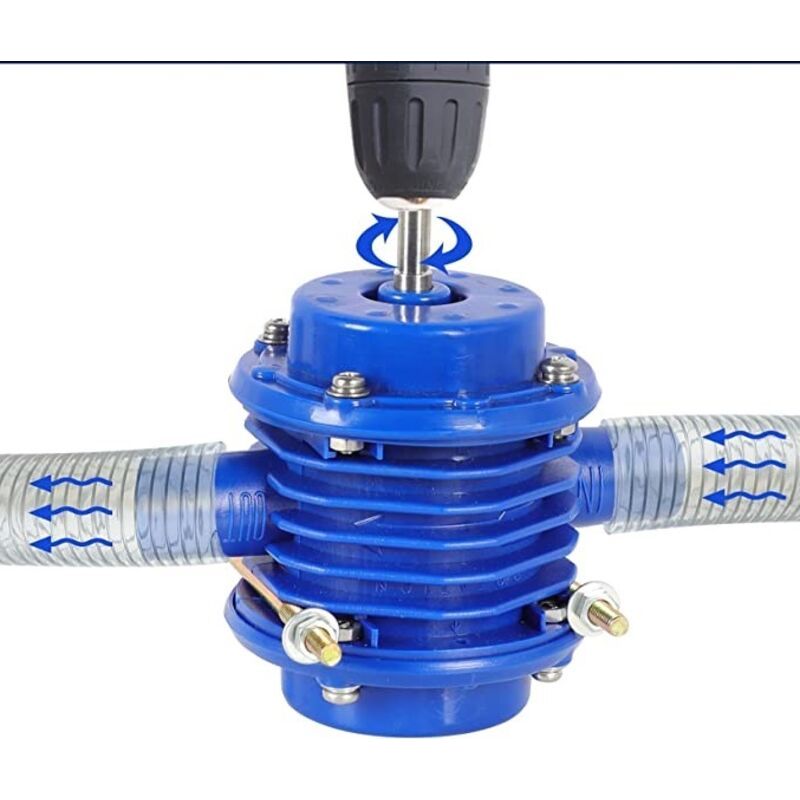 Pompe À Eau Pour Perceuse - 2400 L/h - 2000-3000 Tr/min - Utilisation De L'Huile Et De L'Eau - Bleu