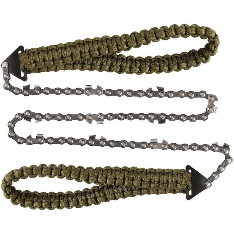 Portatif Tronçonneuse Scie À Main Avec Poignées De Corde Parachute Multifonction Trousse En Nylon, Câble Scie Pour La Survie Gear, Le Camping, La Chasse