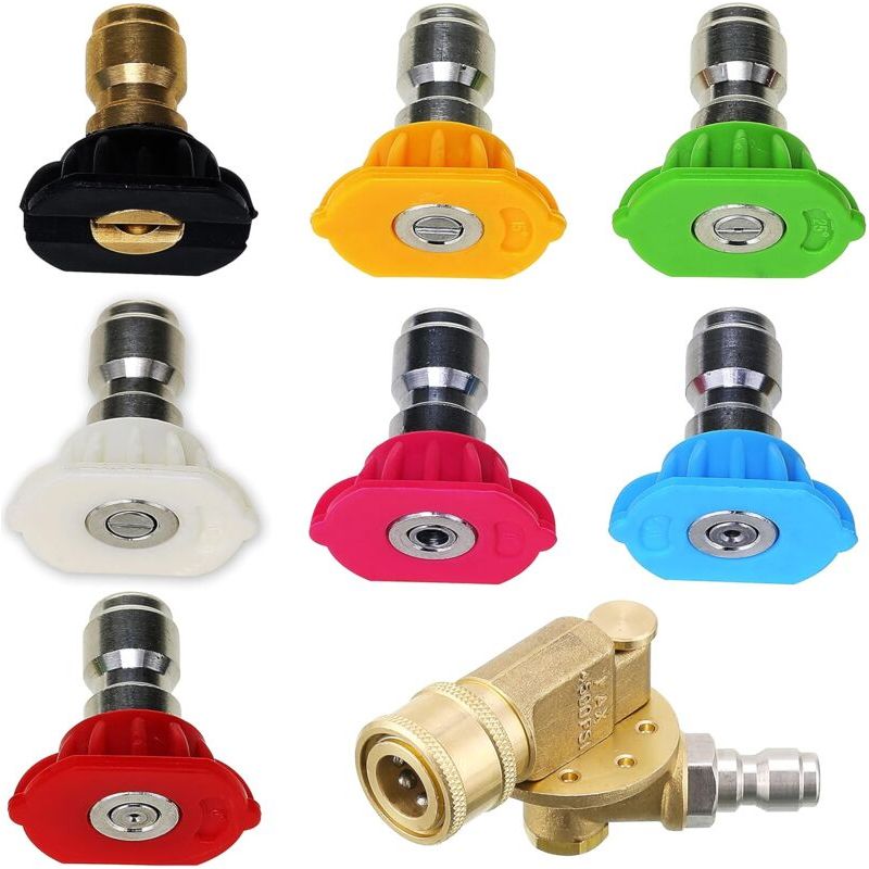 Kit D'accessoires Pour Nettoyeur Haute Pression - 7 Embouts Pour Laveuse Électrique, Raccord Rapide - 1/4", 4500 Psi - Lot De 8