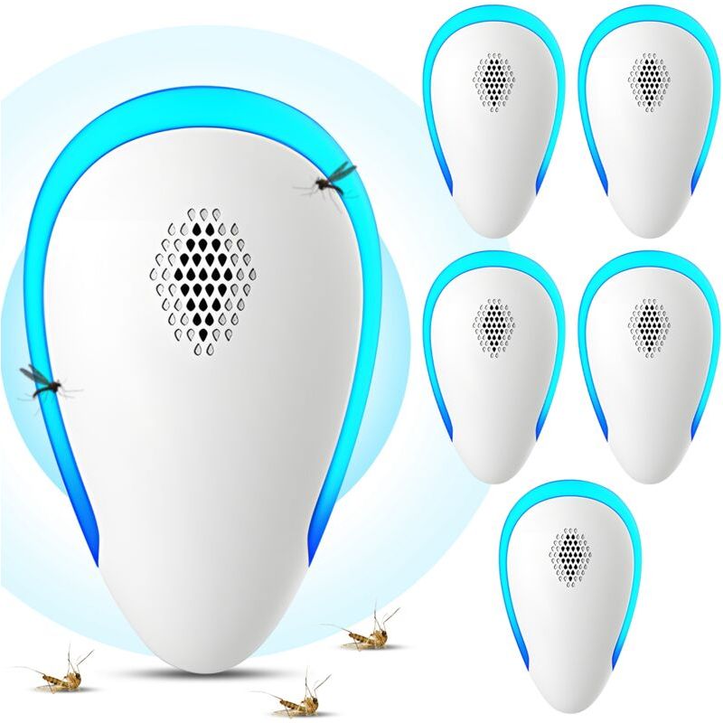 Sjlerst 6 Packs De Répulsifs Électroniques À Ultrasons, Conversion De Fréquence Intelligente, Répulsif Multifonctionnel Contre Les Moustiques Et Les Rongeurs, Couverture Large De 100㎡