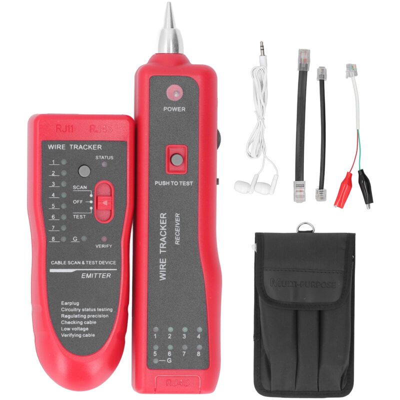 Sjlerst Testeur De Câble Réseau, Test Intelligent, Comprend Un Sac À Outils Pour Cat5 5e Cat6 Lan, Émetteur-récepteur Rj11 Rj45