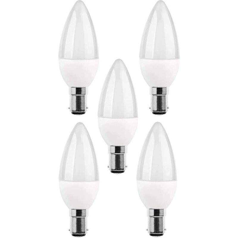 Lot De 5 Ampoules 5w Led B15, Équivalent À Une Ampoule À Incandescence De 25 W, 270 Lm, Lumière Du Jour 3000 K, C35 Sbc B15 À Petit Culot À Baïonnette [classe Énergétique A+]