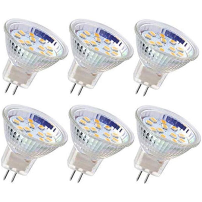 6pcs Ampoule Led Mr11 Ampoule De Projecteur Gu4 Ampoules 3w 18leds Ampoules Halogène 20w Équivalent Non Dimmable Ampoule Led 12v Ac/dc Pour L'Éclairage De Piste Paysage Maison (blanc Froid)