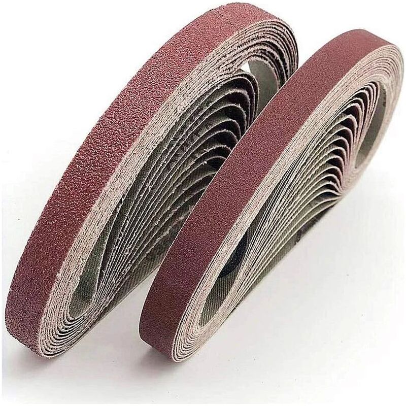 Bandes Abrasives En Tissu │ 48 Pièces │ 13 X 457 Mm │ Mixpack (8 X Grain 40/60/80/120/180/240 Chacun) │ Compatible Avec Black&decker Power Lime │ Papier Abrasif │ Ensemble De Bandes Abrasives