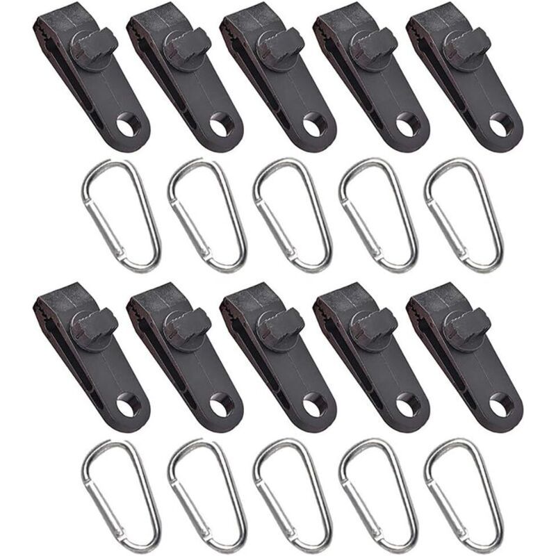 10pcs Tarp Clips Auvent Pince, Multipurpose Heavy Duty Tarp Clips Avec Conception De Pince De Verrouillage Pour Camping En Plein Air, Tente, Auvent, Bannière Serrer
