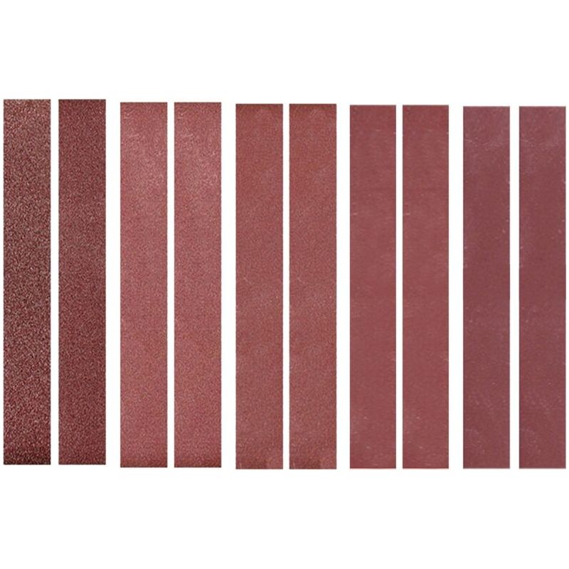 30x330mm 10 Paquets De Bandes Abrasives (2 De Chacun De 120 240 400 800 1000 Grains) Papier De Verre À Bande D'Oxyde D'Aluminium Papier De Ponceuse Pour