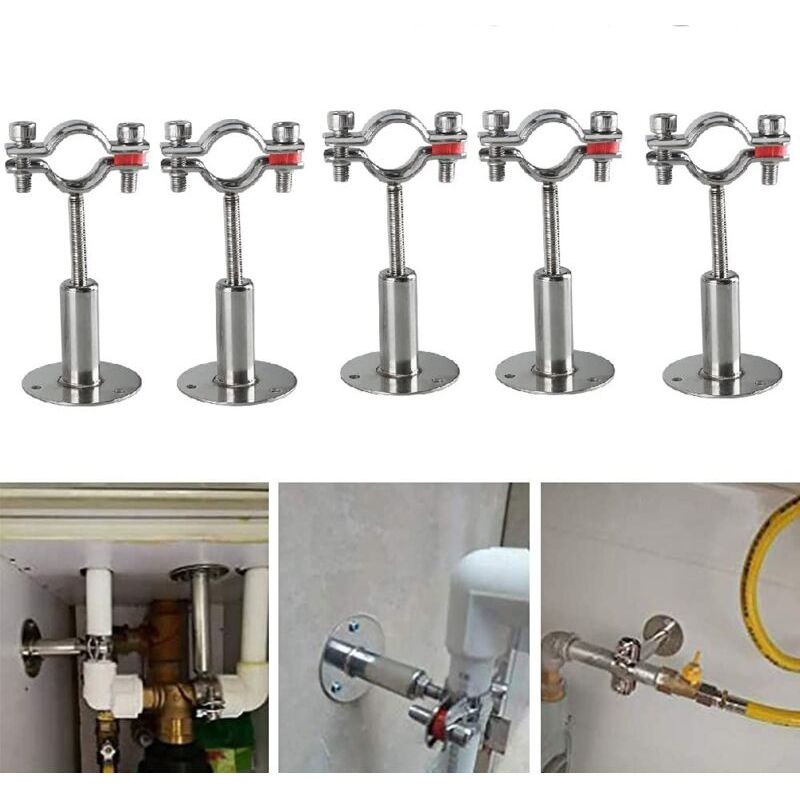 Aougo – Colliers De Serrage En Acier Inoxydable 304 – Lot De 5 – Pour Tuyaux De 32-34 Mm – Installation Murale Facile – Résistance À La Rouille