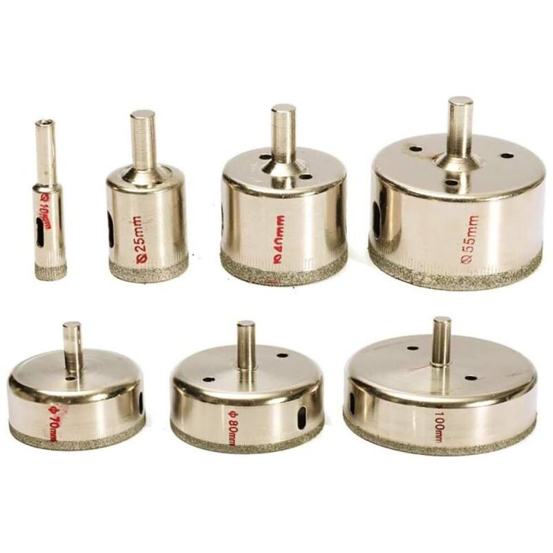 Lot De 7 Forets Diamantés Pour Perceuse De Diamant Avec Revêtement En Verre Marbré Et Verre. Décapsuleur Pour Carrelage Et Céramique.