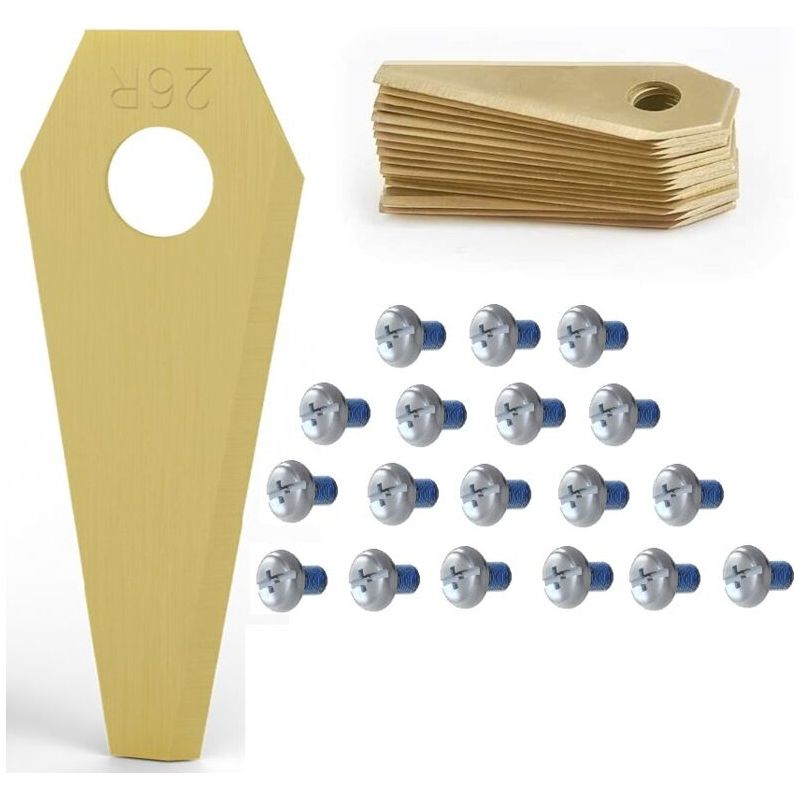 18pcs Lames De Rechange Pour Bosch Titane Accessoires Pour Tondeuses Robot+ 18pcs Vis, Lame De Rechange Pour Robot Tondeuse Lame Compatible Avec Bosch Tondeuse