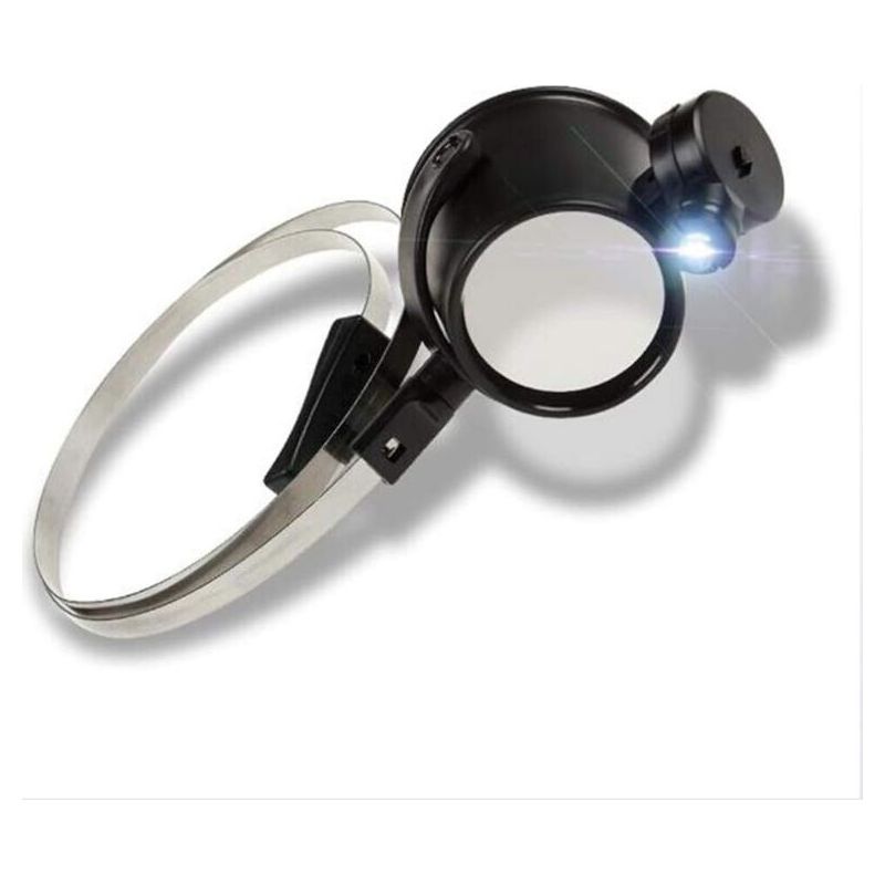 Lunettes Loupe Grossissante Avec Éclairage Led 15x Zoom - Casque Loupe Frontale Serre Tête Avec Lumière Pour Lecture, Bijoutier, Couture, Et Bricolage