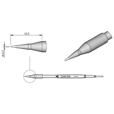 JBC - Tools Lötspitze Spitzform Spitzen-Größe 0.3 mm Inhalt 1 St.