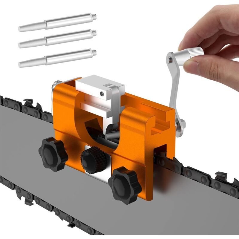 Affûteuse De Chaîne De Tronçonneuse, Chainsaw Chain Sharpening À Manivelle Portable, Outil Affûteur De Chaîne Tronçonneuse De Scie Pour Tous Les Types De Tronçonneuses Électriques