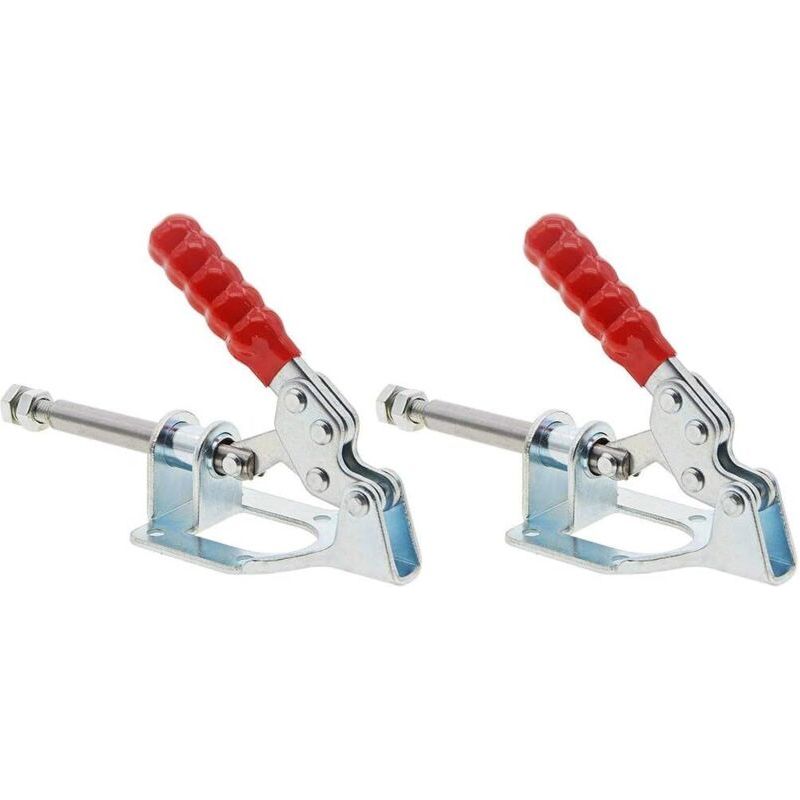 2pcs 32mm Pince À Bascule Gh-302-f, Loquet De Maintien Push Pull Action Outil À Main 136kg Capacité Pince-traction Pièce Soudage Antidérapant Poignée Rouge Pince Pour Soudure Réparation