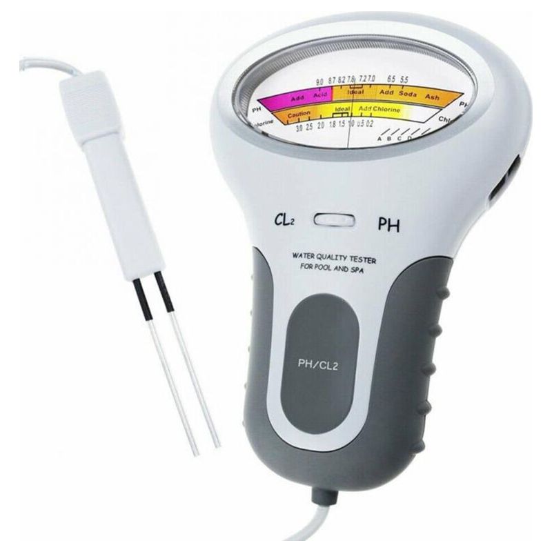 Testeur De Qualité De L'Eau 2 En 1 Testeur De Ph Numérique Chlore, Cl2 Portable Avec Grand Écran Pour Spa De Piscine Spa Analyseur De Qualité De L'Eau Npterbl