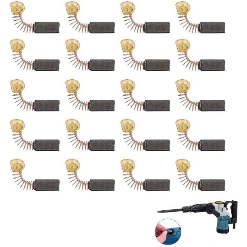 Sjlerst 20pcs Balais De Charbon Moteur Pièces De Rechange Universelles D'Outil Électrique Pour Meuleuse D'Angle Ponceuse Orbitale