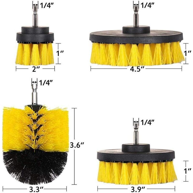 4 Pièces Brosse De Nettoyage Perceuse Électrique - Épurateur Électrique Pour Brosse De Nettoyage Pour Le Nettoyage De Salles De Bains, Dalles De Piscine, Briques, Céramique