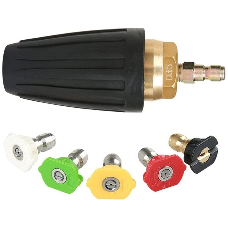 Buse Turbo Rotative, 1,8 Gpm 3000 Psi 035 Pour Nettoyeur Haute Pression, Buse Turbo Rotative De 6,35 Mm À Connexion Rapide, Kit D'Accessoires Pour Nettoyeur Haute Pression