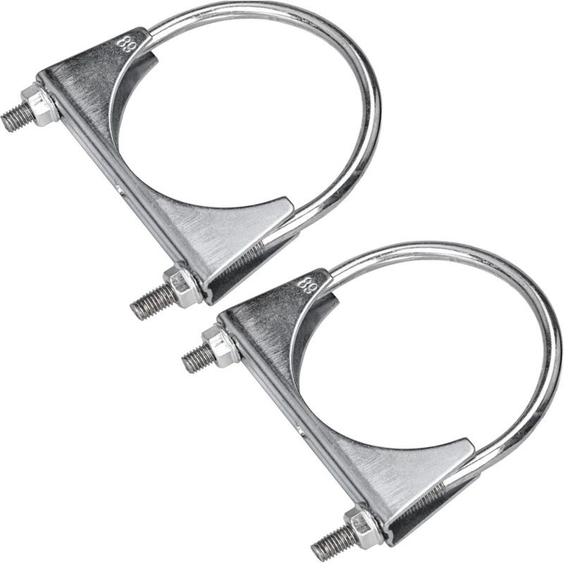 2pcs Colliers De Serrage Pour Tuyau D'Échappement, 89 Mm U Bolt Clamp Colliers D'Échappement Universel Pour Raccords De Tuyaux, Montage D'Antennes, Pince De Serrage