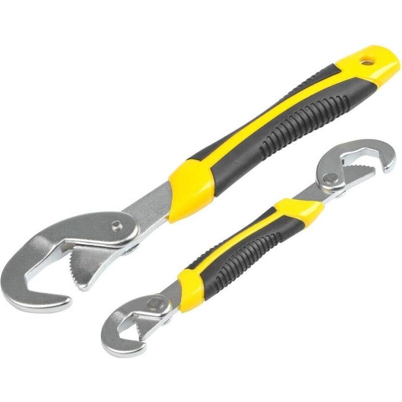 2pcs Clés Mixtes Universelles Clé À Molette Jeu D'Outils Multifonctions Jeu De Déverrouillage Automatique Réglable 6-32mm