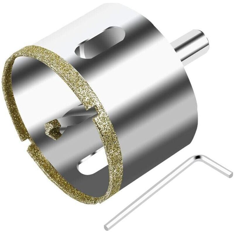 Scie Cloche Diamantée 68 Mm Avec Foret Guidage De Centrage, Scie Cloche Carrelage Avec Revêtement Diamant, Foret Trépan Diamant Pour Verre, Carrelage, Céramique, Marbre, Granit