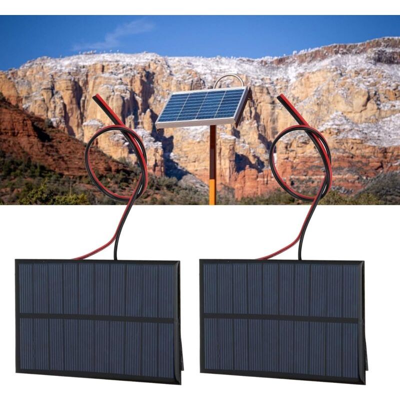 2pcs Mini Panneau Solaire, Panneau De Cellules Solaires En Polysilicium Pratique De Qualité Garantie À Haut Rendement, Lumières De Paysage Largement Utilisées Pour Les Lumières De Pelouse 5v 250ma