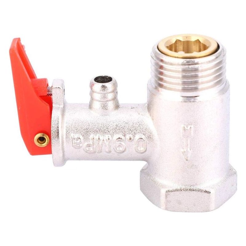 Sjlerst Valve De Sécurité 1/2", 0,9 Mpa Valve En Laiton Nickelé Pour Chauffe-eau