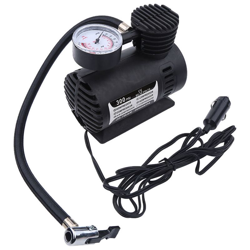 Mini Compresseur D'Air Portable, Pompe De Gonflage De Pneu Électrique 12 Volts Voiture 300 Psi