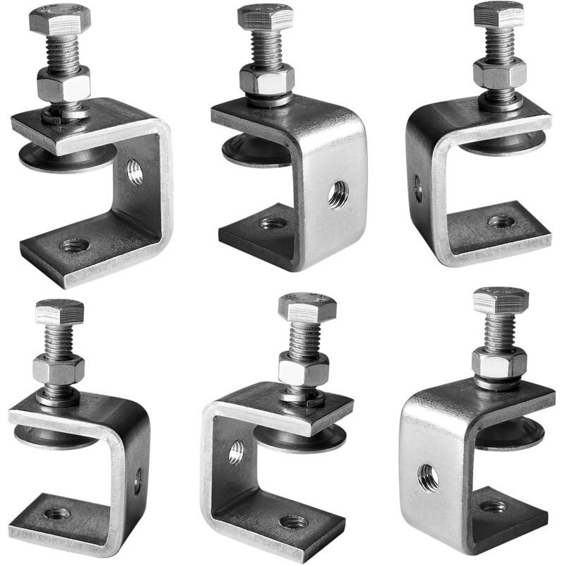 Aougo – Serre-joints En C 6 Pièces – Acier Inoxydable 304 – Large Ouverture 30 Mm – Plage De Serrage 16–25 Mm – Pour Menuiserie Et Soudage