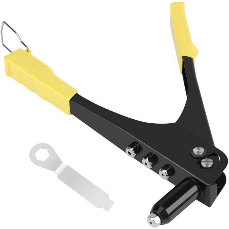 233mm Pince À Riveter En Métal Durable Robuste 4 Nezs 2.4/3.2/4.0/4.8mm Pour Rivets Aveugles Avec Une Clé