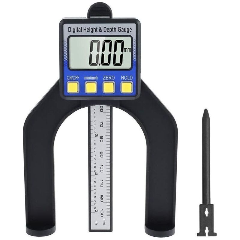 Jauge De Profondeur Numérique 80 Mm Jauge De Hauteur Et De Profondeur Menuiserie Avec Tige De Profondeur Pieds Aimantés Fonction De Maintien Outils De Mesure Intelligente Pour Table De Toupie À Main