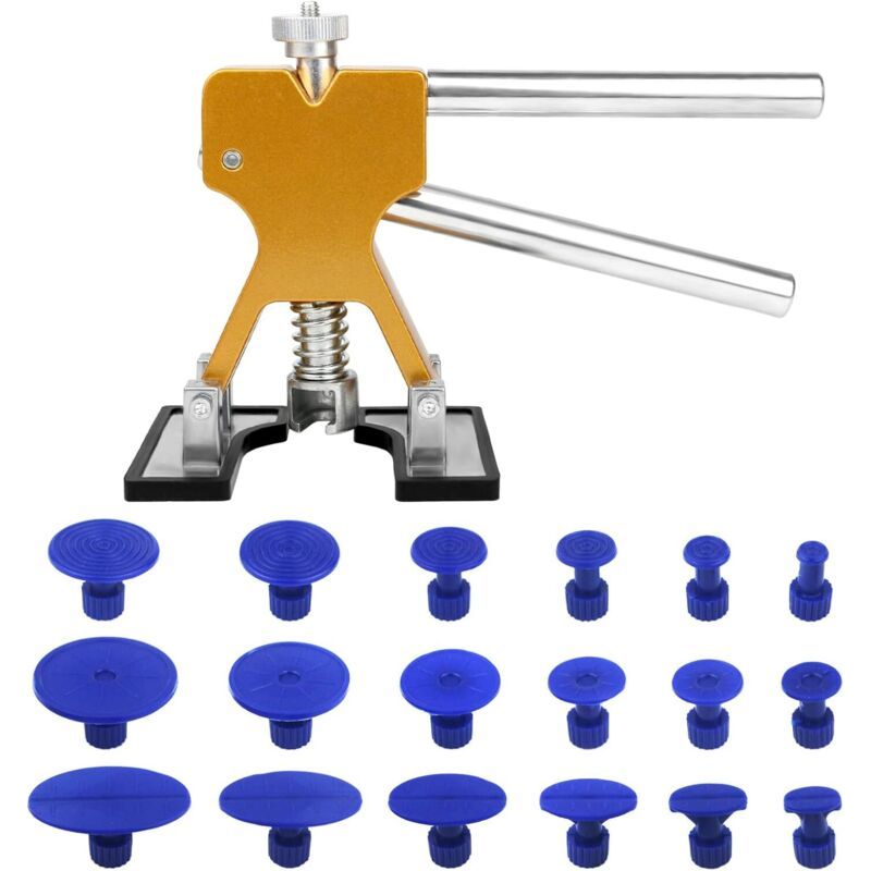 Kit Débosselage Sans Peinture,outil Débosselage Carrosserie Avec 18 Ventouses Bleu Pour Automobile, Réfrigérateur,moto, Machine À Laver
