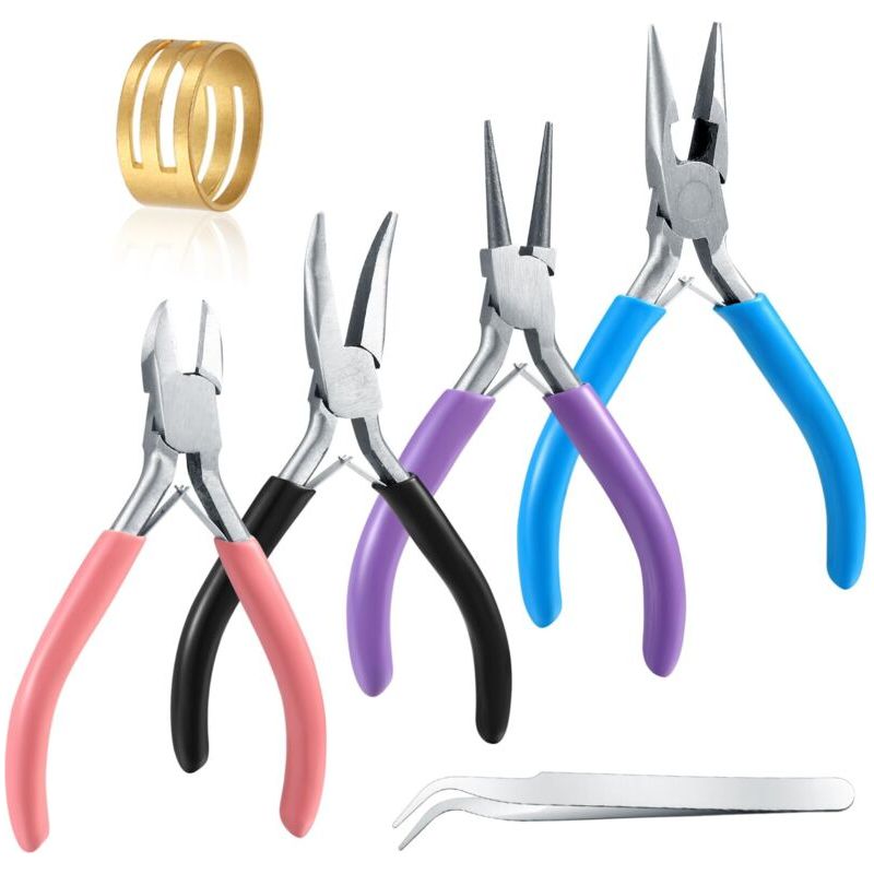 4 Pinces À Bijoux-pince Trousse Outils De Fabrication De Bijoux-pinces À Becs Aiguilles-pinces À Bec Long-pinces À Becs De Chaîne-coupe-fil Npterbl