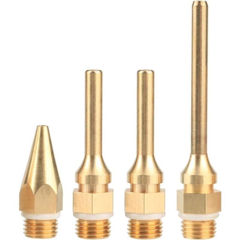 Kit De 4 Pièces Buse De Pistolet À Colle Chaude En Cuivre, Buses Interchangeables De Diamètre De Filetage 10,8mm Outil Accessoire De Remplacement Pour Pistolet Thermofusible