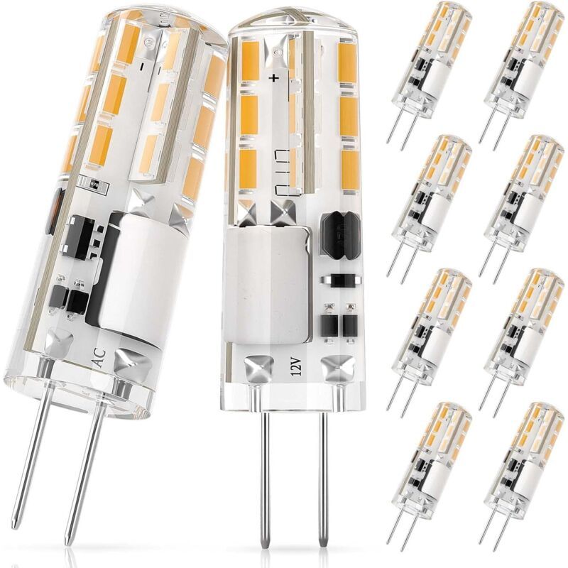 G4 Led Ampoule, 1.4w Equivalent 10w Halogène Lampe, Ac/dc 12v, Blanc Chaud 3000k, 100lm, Non-dimmable, Économies D’énergie, 360° Angle De Faisceaux - 10 Pièces [classe Énergétique F]