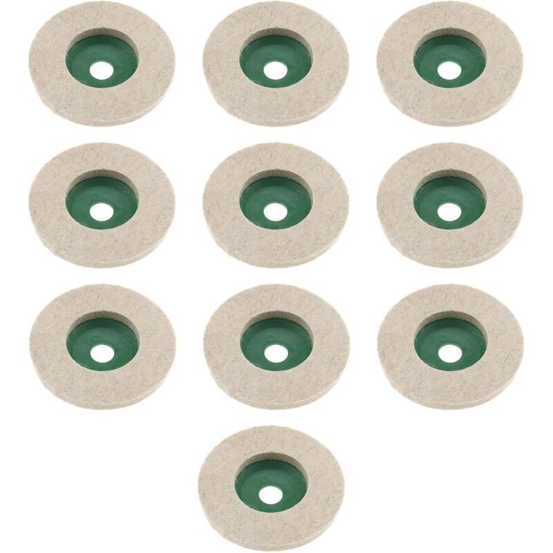 Lot De 10 Disques De Polissage En Feutre De Laine Pour Meuleuse D'Angle En Céramique, Marbre, Bois, 97 Mm