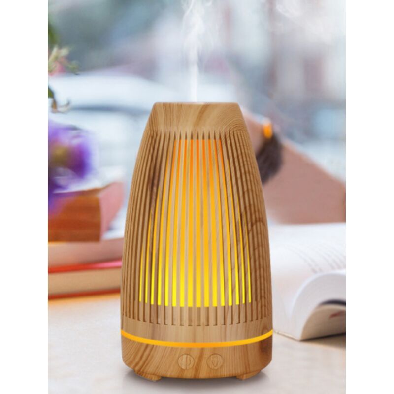 Diffuseurs D'Huiles Essentielles Electrique, Ultrasonique Humidificateur Diffuseur Aromathérapie Electrique 7 Couleurs Lumières Led Pour La Maison, Yoga, Bureau, Spa, Chambre - Bois