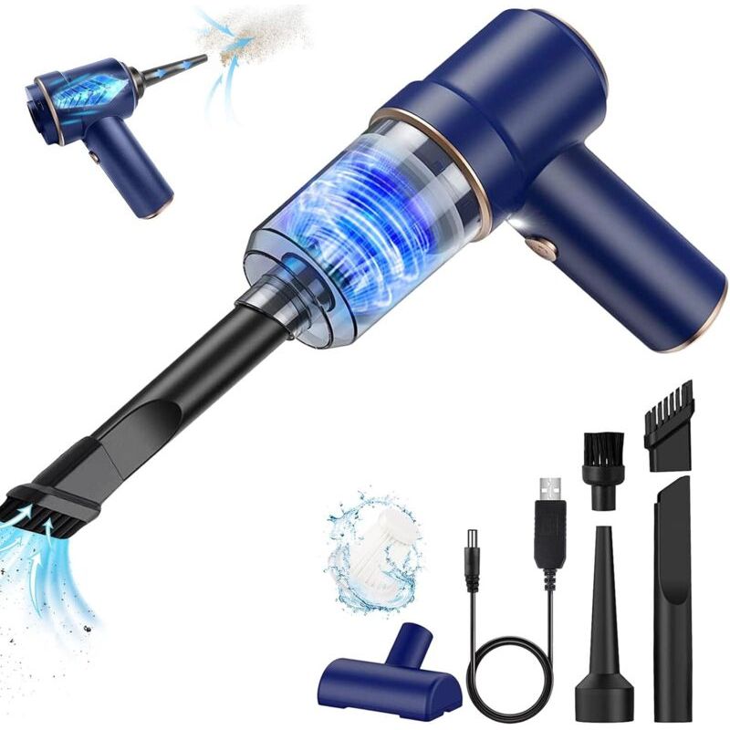 Aougo – Aspirateur À Main Sans Fil 45w – Aspiration 4000 Pa – Batterie 3600 Mah – Autonomie 20-25 Min – Lumière Led Intégrée – Pour Voiture Et Maison - 3600ma