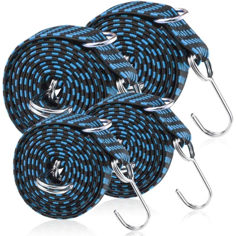 Tendeurs Elastique Avec Crochets,tendeur Elastique,corde Élastique Pour Bagages,4 Pièces Corde À Bagages À Sangles Élastiques,sandow Reglable Elastique Avec Crochet Métal