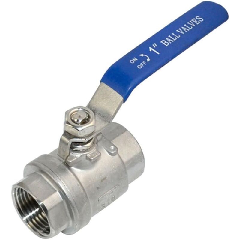 Valve À Bille Femelle Port Complet En Acier Inoxydable Vanne À Sphère Avec Bleu Poignée En Vinyle Wog1000，dn40 (1")