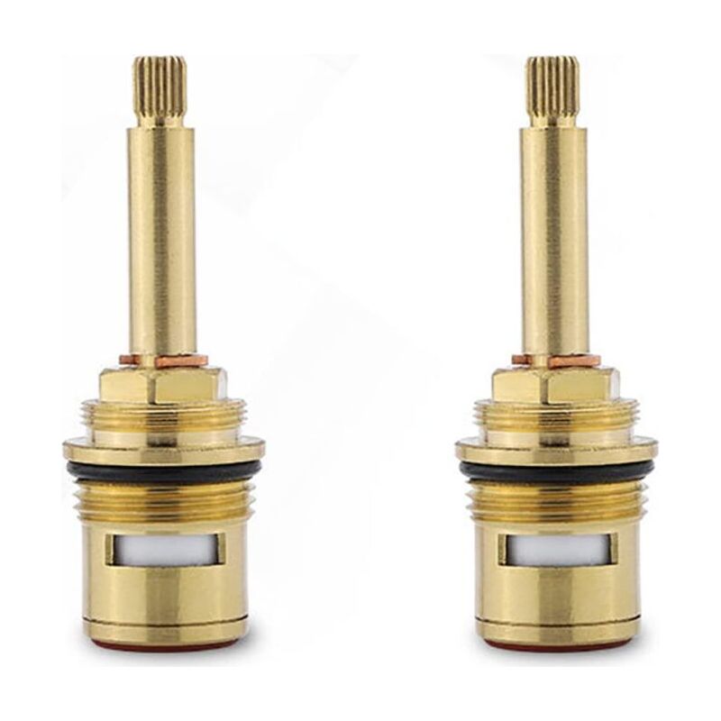 2pcs Vannes De Robinet En Céramique En Laiton, Cartouches De Robinet De Rechange(rouge + Bleu)
