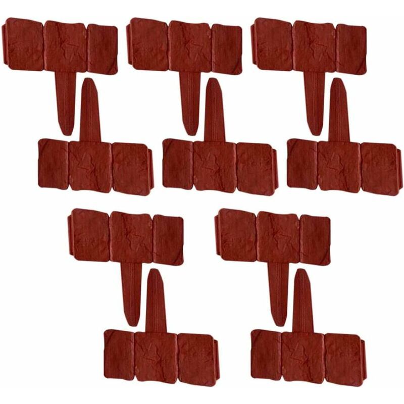Effet De Pierre Bordure De Pelouse Plastique Jardin Palisade Bordure De La Plante Pour Le Lit De Fleurs 10pcs Brown, Bordure De Gazon Bordée