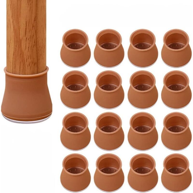 Protege Pied De Chaise,protection Pied De Chaise,bouchon Pied De Chaise,tampon Chaise,silicone Avec Coussinets En Feutre, Antidérapant,résistant Aux Rayures,pieds De Meubles Applicables 30-45mm,16pcs