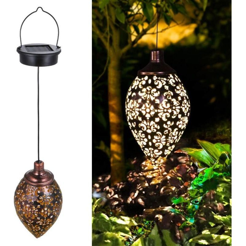 Lanterne Solaire Décorative En Métal Pour Extérieur Arbre Patio