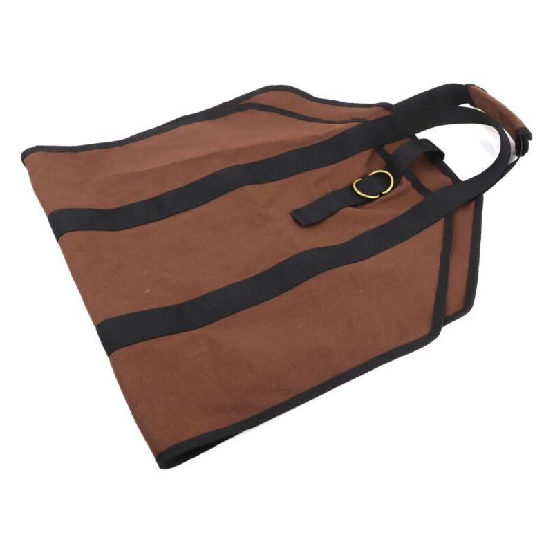 Toile Sac À Bûche Cheminée Sac De Chauffage Imperméable Transporteur De Bois Extérieur Rangement Pour Le Bois De Avec Anti-dérapantes Solide Poignées Sangles Porte-bûches Marron(99x45,7cm)